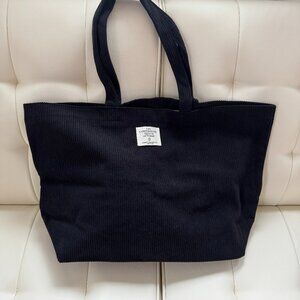 Les Composantes x Sézane x Octobre soft velvet corduroy tote bag, black, NWOT